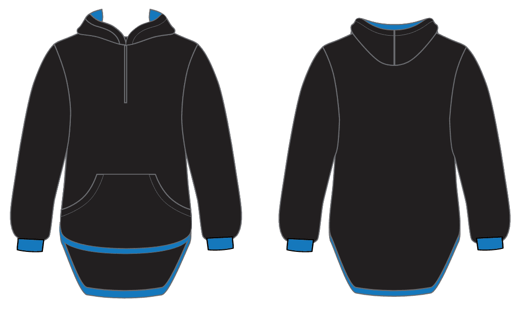 Half black half blue hoodie sale