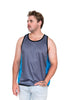 Grey & Bright Blue| Just Shear Sports Performance Singlet
