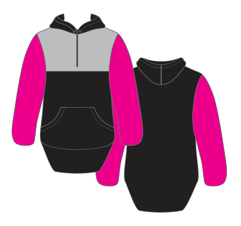 Half black half pink hoodie on sale