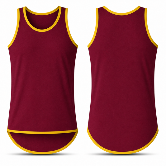 Maroon with Gold Trim Shearing Singlet