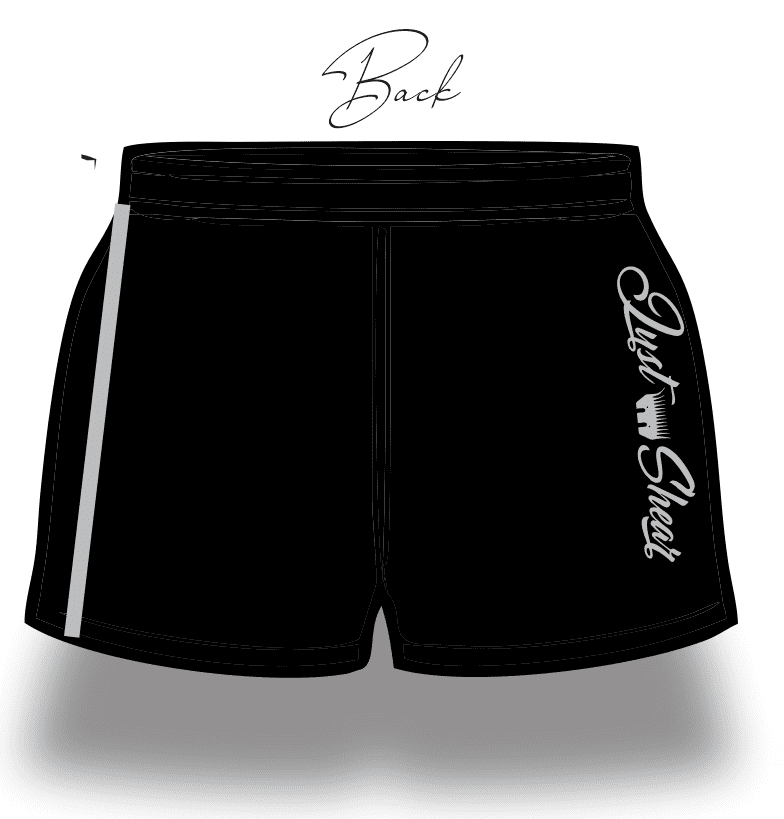 Gym shorts with sales name on back