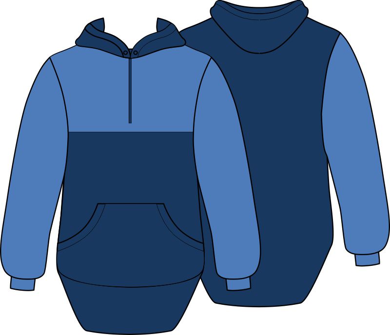 Blue Navy Shearing Hoody with half zip front - Just Shear