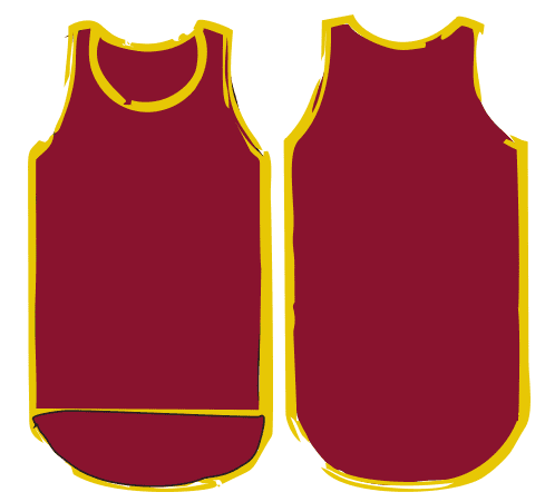 NEW Maroon with Gold Trim Shearing Singlet - Just Shear