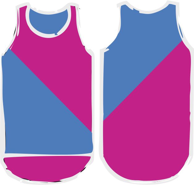 Hot Pink & Royal Blue Diagonal Shearing Singlet - Just Shear