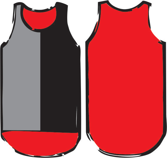 Grey Black Red Shearing Singlet - Just Shear