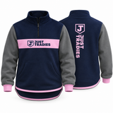 JT | Navy, Charcoal & Pink | Half Zip Collared Jumper | Just Tradies