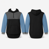 Slate Blue, Black & Smoke Grey | Half Zip Long Tail Hoody