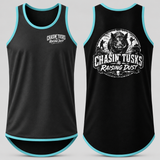 Chasing Tusks Black & Charcoal with Teal Trim | Shearing Singlet