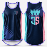 Aqua & Pink Neon Style | Just Shear Sports Performance Singlet