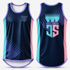 Aqua & Pink Neon Style | Just Shear Sports Performance Singlet