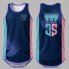 Aqua & Pink Neon Style | Just Shear Sports Performance Singlet