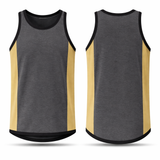 Sandy Taupe & Charcoal Grey - Black Trim | Shearing Singlet