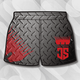 Checkerplate Red & Black | Footy Style Shorts