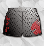 Checkerplate Red & Black | Footy Style Shorts