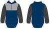 Navy, Charcoal & Light Grey | Half Zip Long Tail Hoody