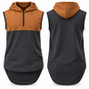 Charcoal & Rust | Sleeveless Vest Half Zip Hoody