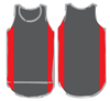 Charcoal Grey & Red - Smoke Trim | Shearing Singlet