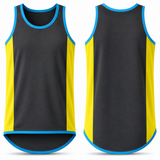 Charcoal Grey & Canary Yellow - Blue Trim | Shearing Singlet