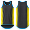 Charcoal Grey & Canary Yellow - Blue Trim | Shearing Singlet