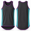Charcoal Grey & Teal - Purple Trim | Shearing Singlet