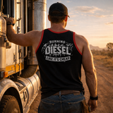 Burning Diesel Like It's Cheap - Black - Red Trim | Cotton Shearing Singlet