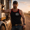 Burning Diesel Like It's Cheap - Black - Red Trim | Cotton Shearing Singlet