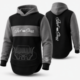 JS | "Golly" Smoke Grey & Black | No Zip Long Tail Hoody