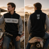 JS | Black & Grey "Mudgee" | Half Zip Long Tail Collared Jumper