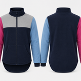 Pink, Blue, Grey & Navy | Full Zip Collared Long Tail Jumper