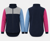 Pink, Blue, Grey & Navy | Full Zip Collared Long Tail Jumper
