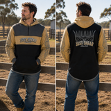 JS | "Highway" Sandy, Smoke Grey & Black | Half Zip Long Tail Hoody