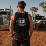 Burning Diesel Like It's Cheap - Black - Red Trim | Cotton Shearing Singlet