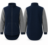 PRE-ORDER Smoke Grey & Navy | Full Zip Collared Long Tail Jumper
