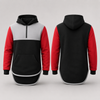 Red, Grey & Black | Half Zip Long Tail Hoody