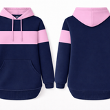 Pink & Navy Stripe | No Zip Long Tail Hoody