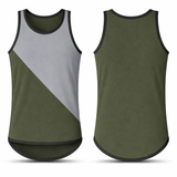 Burning Diesel - Olive Green & Grey - Black Trim | Shearing Singlet