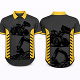 Earthmovers Grey & Cat Yellow | Performance Polo Shirt