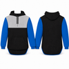 Royal Blue, Grey & Black | Half Zip Long Tail Hoody