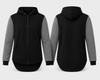 Charcoal & Black | Full Zip Long Tail Hood