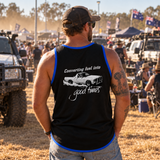 Converting Fuel into Good Times | Black - Royal Blue Trim | Shearing Singlet