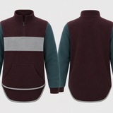Petrol & Chocolate Brown Stripe | Collared Long Tail Jumper