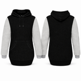 Grey & Black | No Zip Long Tail Hoody