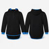 Black - Royal Blue Trim | Half Zip Long Tail Hoody