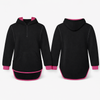 Black - Hot Pink Trim | Half Zip Long Tail Hoody