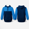 Royal Blue & Navy | Half Zip Long Tail Hoody