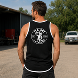 "Flat Out" Black - White Trim | Shearing Singlet