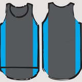 Grey & Bright Blue| Just Shear Sports Performance Singlet