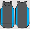 Grey & Bright Blue| Just Shear Sports Performance Singlet