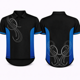 Cobalt & Black Pinstripe | Performance Polo Shirt