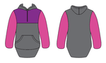 Charcoal, Hot Pink & Purple | Collared Long Tail Jumper